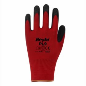 BEYBİ PL-9 NO : 9 POLYESTER LATEKS ELDİVEN KIRMIZI
