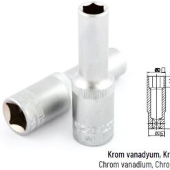 İZELTAŞ 1/2" ALTI KÖŞE DERİN LOKMA ANAHTAR 10
