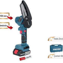 PROTER PST 110 ST 2.0 Ah 20 V Li-ion Kömürsüz 130 mm Pala Şarjlı Zincirli Dal Kesme
