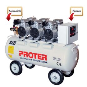 PROTER PR103S SESSİZ-YAĞSIZ 100 LT 8 BAR HAVA KOMPRESÖRÜ