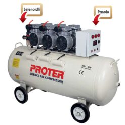 PROTER PR203S SESSİZ-YAĞSIZ 200 LT 3HP MONOFAZE 8 BAR HAVA KOMP